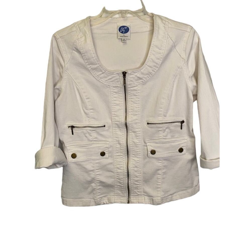 Chico's Sheer Black/White L/S Button Tab Tie Front Button‎ Down